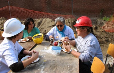 Women of faith at the build site.